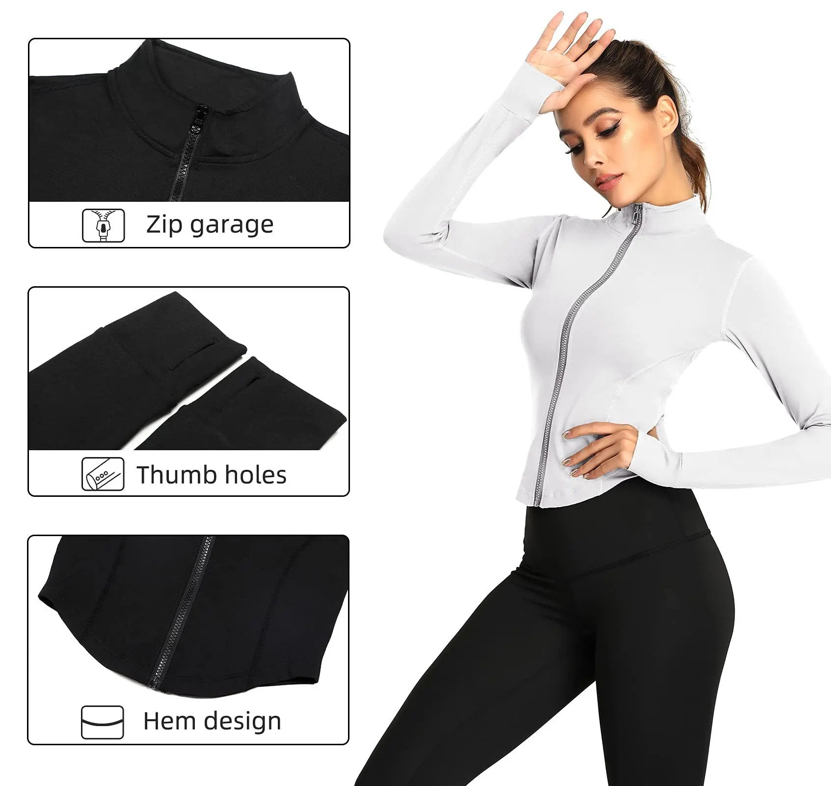 Thumb Holes Gym Jacket