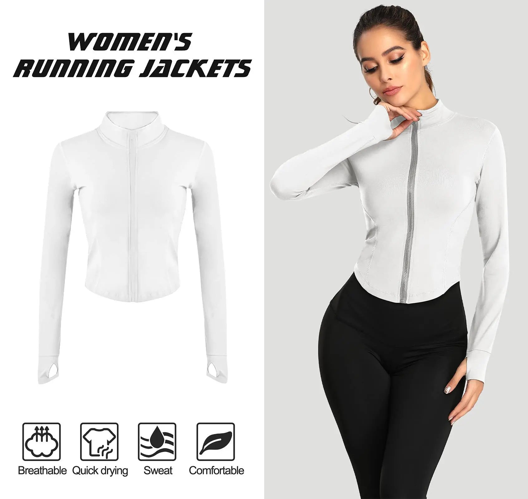 Thumb Holes Gym Jacket