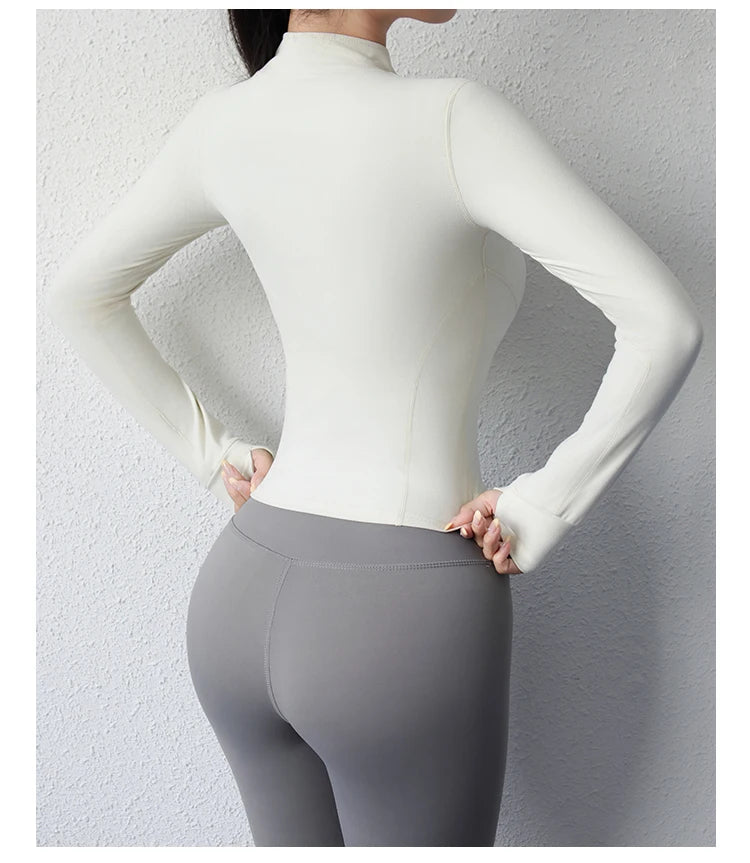 Slimming body sculpting zipper yoga jacket