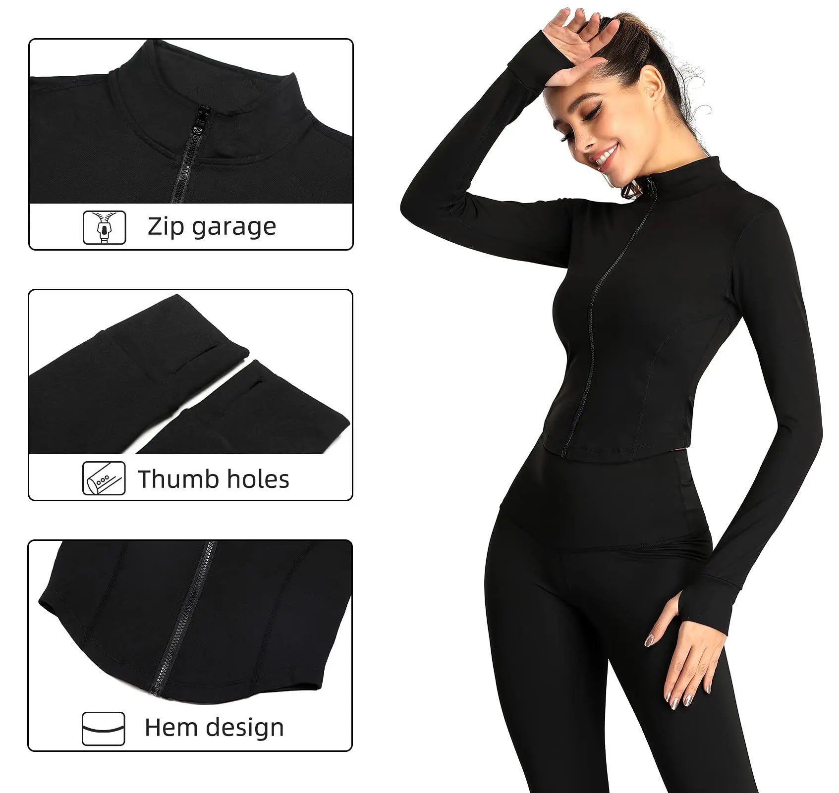 Thumb Holes Gym Jacket