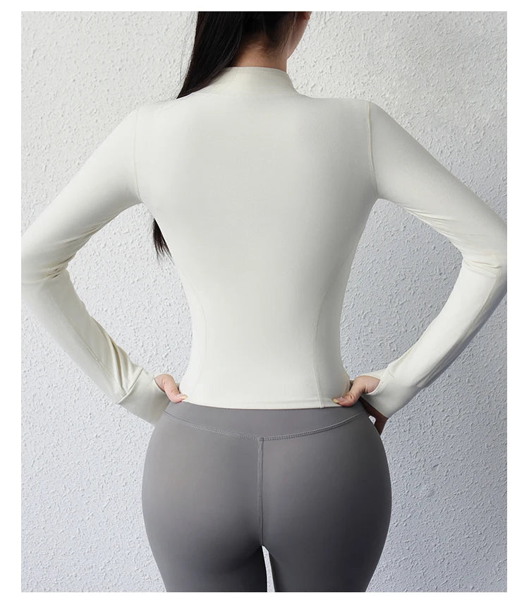 Slimming body sculpting zipper yoga jacket